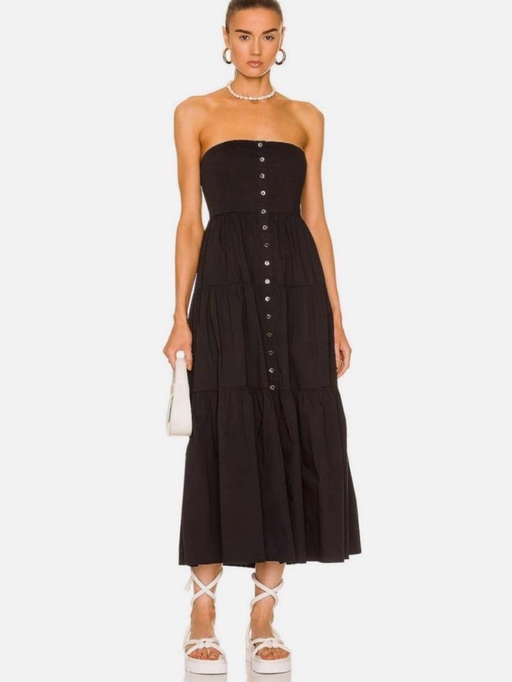 STAUD Strapless Maxi Dress